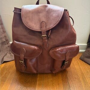 Brown Leather Backpack